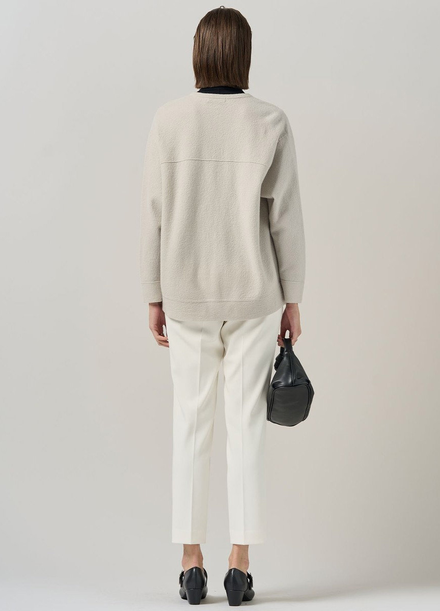 質感壓縮羊毛開釦針織上衣